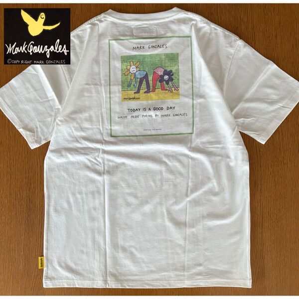 新品 マークゴンザレス 半袖Tシャツ ホワイト L グラフィック オーバーサイズ 花 メンズ レディース