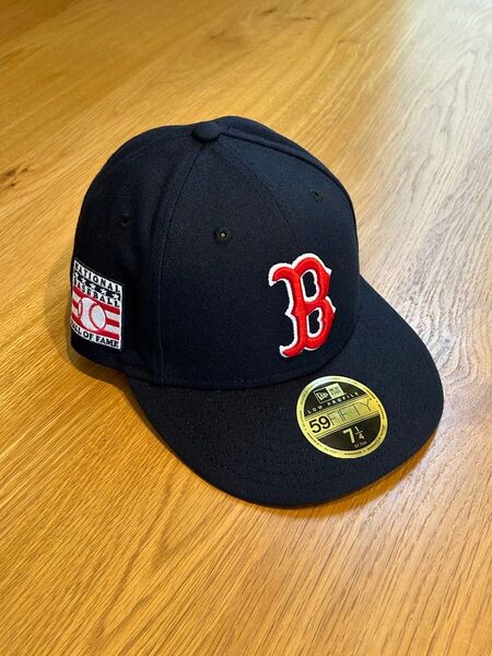 新品 ボストン レッドソックス ニューエラ59FIFTY LOW PROFILEキャップ ネイビー 7 1/4 米国野球殿堂パッチ