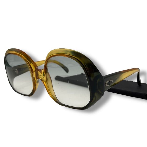 Christian Dior サングラス アイウェア vintage ヴィンテージ サイドロゴ CD ブラウン系 イエロー系