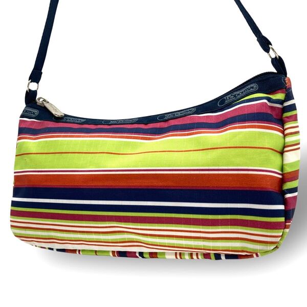 LeSportsac レスポートサック ショルダーバッグ アクセサリーポーチ バッグインバッグ ナイロン ストライプ マルチカラー