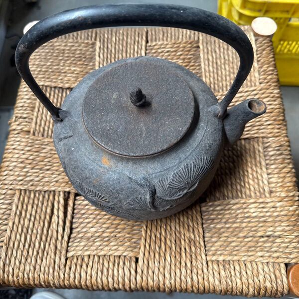 茶道具 南部 鉄器 鉄瓶 松柄