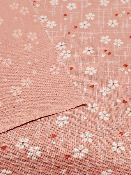 シーチング 生地 はぎれ ピンク色 桃色 桜 サクラ 花柄 和柄 約108cm巾×1.5m SEVENBERRY
