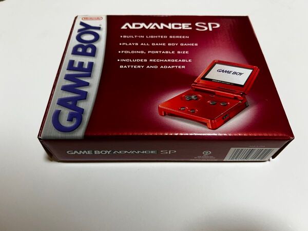 新品 北米版 ゲームボーイ アドバンスSPフレイムレッド ストII ロックマン