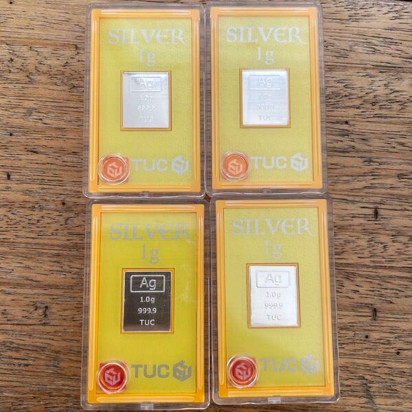 銀 SILVER 1g TUC 4個