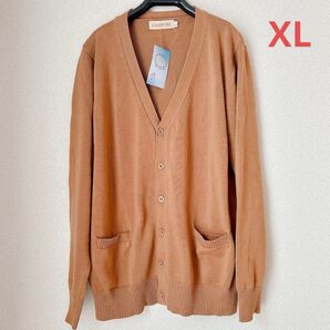 スクールカーディガン Vネック レディース 春秋冬 ブラウン XL 茶