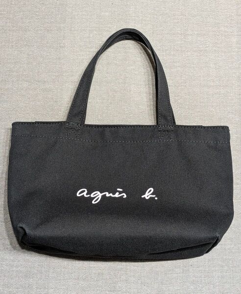 アニエスベー ボヤージュ トートバッグ キャンバス コットン 黒 ブラック ミニサイズ Sサイズ agnes b. アニエスb