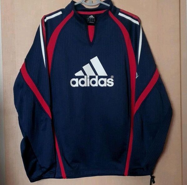 アディダス サッカー フランス代表カラー ジャージ L 両面ビッグロゴ used