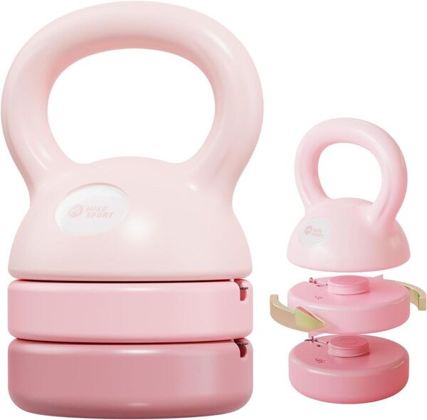 可変式ケトルベル 3in1 初心者向け 5LB 8LB 12LB プレート調節可能 自宅トレーニングジム 筋トレ ダイエット器具