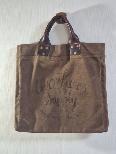 WORKERS SUPPLY ワーカーズサプライ トートバッグ キャンバス レザー キャメル 茶 MADE IN USA