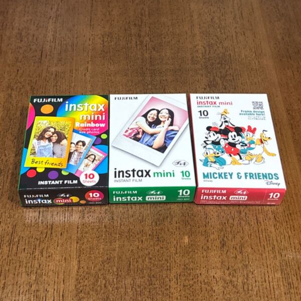 instax mini チェキ用フィルム 3個 ディズニー レインボー インスタックス ミニ チェキ
