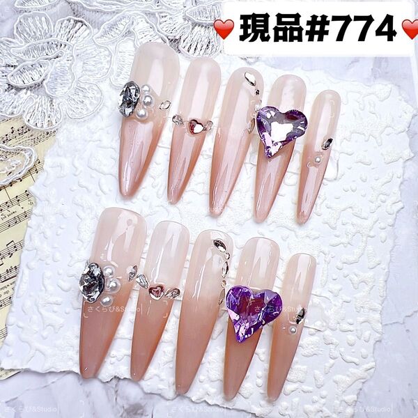 774ネイルチップ 量産型サブカル地雷系チークかわいい韓国現品ネイルチップつけ爪ギャルサブカル地雷推しネイル現品y2k痛ネイル