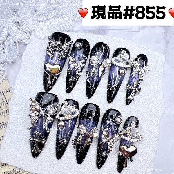 855ネイルチップ 量産型サブカル地雷系チークかわいい韓国現品ネイルチップつけ爪ギャルサブカル地雷推しネイル現品y2k痛ネイル