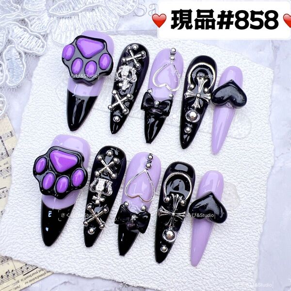 858ネイルチップ 量産型サブカル地雷系チークかわいい韓国現品ネイルチップつけ爪ギャルサブカル地雷推しネイル現品y2k痛ネイル