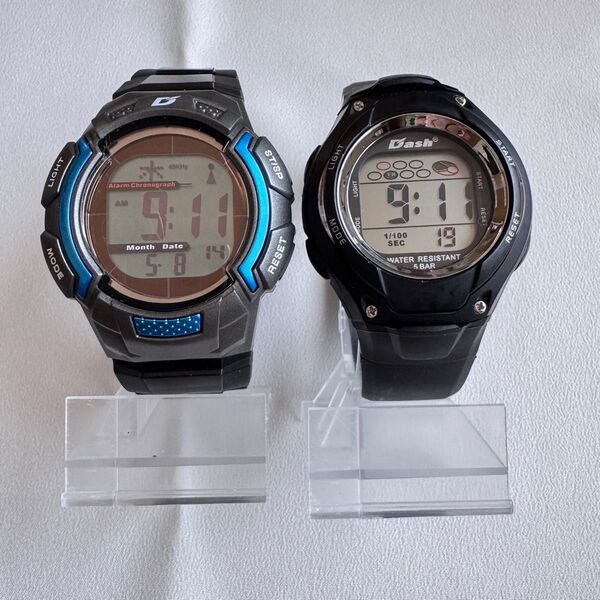 未使用 電波ソーラー&デジタル時計 2本セット 訳あり処分品