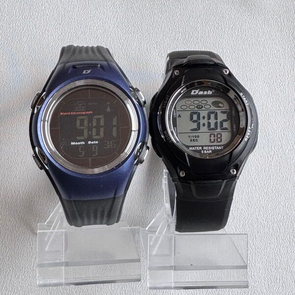 未使用 電波ソーラー&デジタル時計 2本セット 訳あり処分品