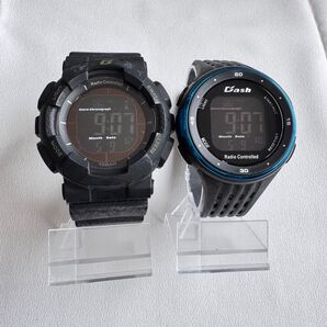 未使用 電波ソーラー&デジタル時計 2本セット 訳あり処分品