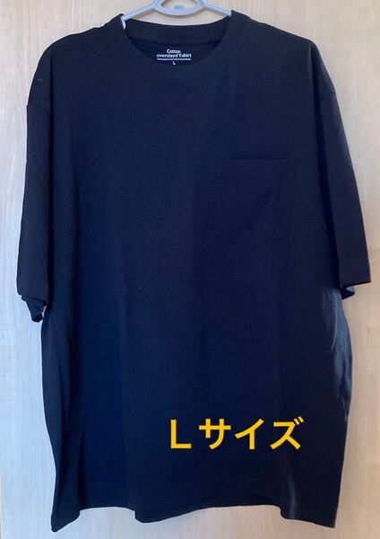 ジーユー メンズ コットン オーバーサイズブラックTシャツ Lサイズ 未使用