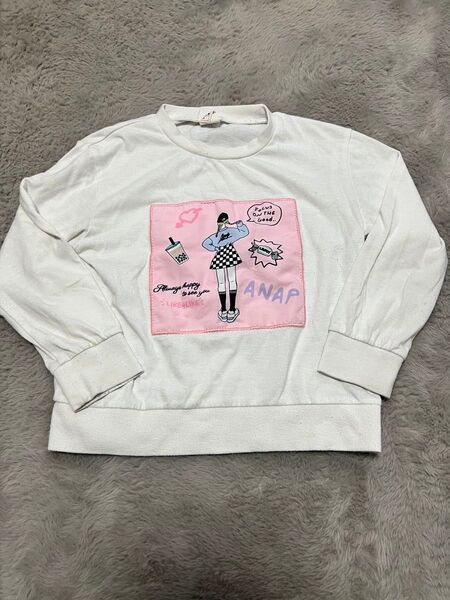 120cm 長袖 ロンT ANAP GIRL Tシャツ ホワイト M