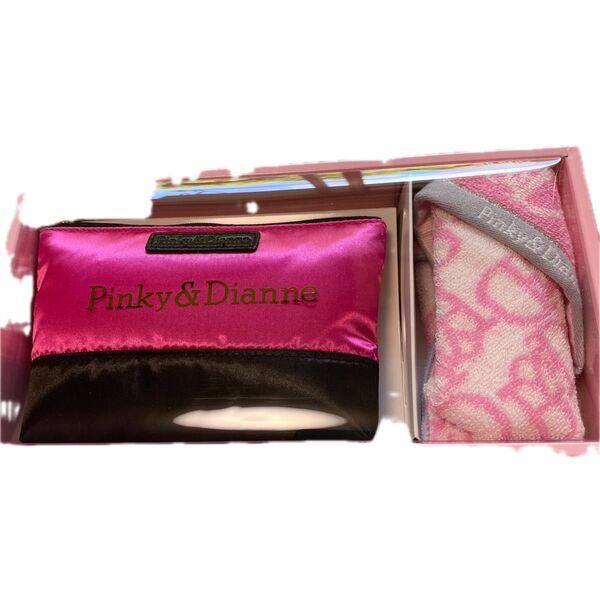 ピンキー&ダイアンPinky&Dianneーチ&ミニタオル新品化粧ポーチPINKY&DIANNE