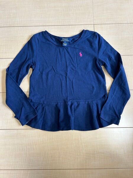 Tシャツ ラルフローレン 女の子 キッズ 120 130 長袖半袖 ペプラム POLO RALPH ネイビー LAUREN ロンT