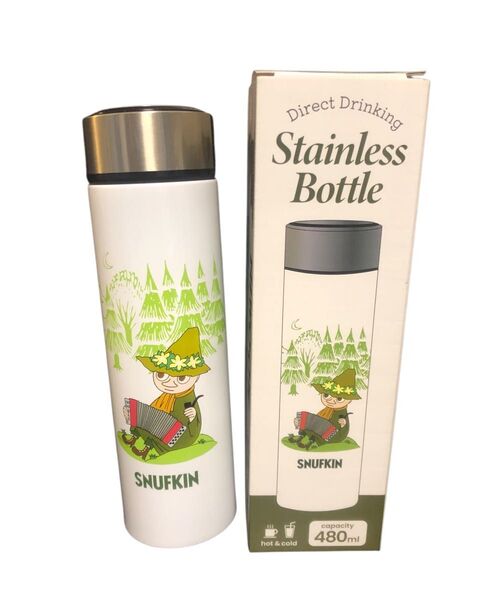 【新品未使用】 ムーミン スナフキン 直飲み ステンレス 水筒 ボトル 480ml 保温 保冷 ドリンクボトル ウォーターボトル