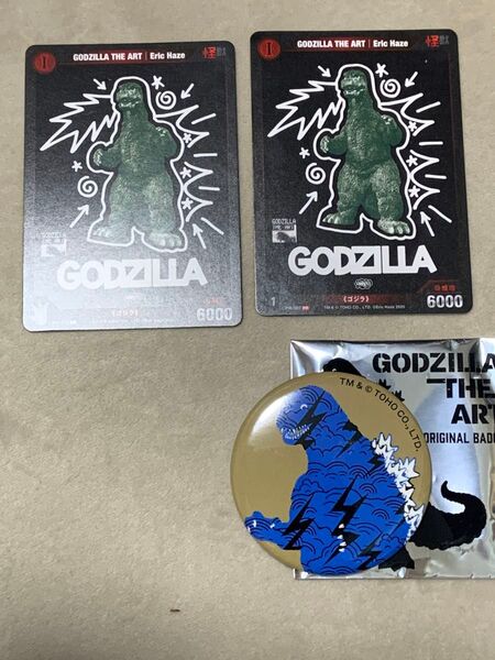 GODZILLA THE ARTのゴジラカード 缶バッチ ゴジラ 限定品