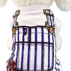 【新品】ペット洋服 犬服 メッシュ ネイビーストライプ Mサイズ
