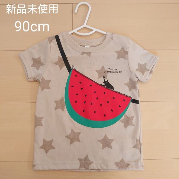 【90cm】子供服 ベビー服 半袖 Tシャツ 男の子 女の子 スイカ カブトムシ