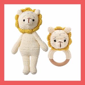 【新品未使用】WEBREWS ライオンぬいぐるみとラトルセットガラガラ 人気 ベイビー 赤ちゃん おもちゃ 音