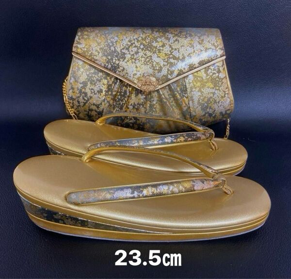 お値下げしました!草履バッグセット 金色