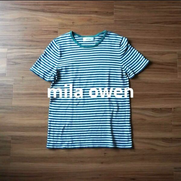 milaowen ボーダーTシャツ ブルー free size