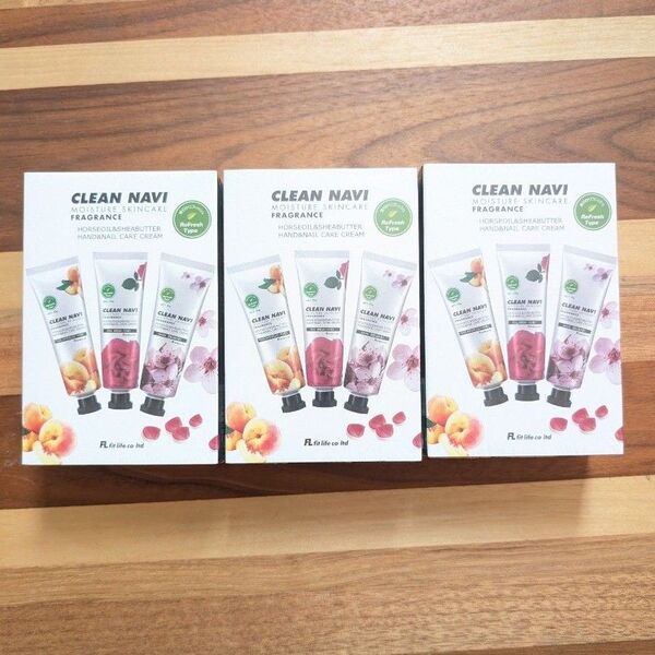 クリーンナビ ハンドクリーム 50g ピーチ ローズ 桜 3セット販売 9箱