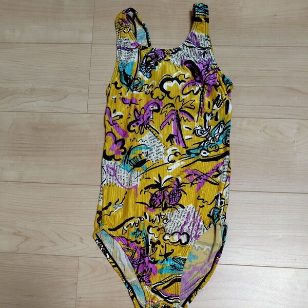 SPEEDO 競泳水着 レトロデザイン イエロー系