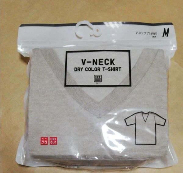 値下げ不可 ユニクロ UNIQLO ドライカラー VネックTシャツ Tシャツ 30 natural Mサイズ M ナチュラル