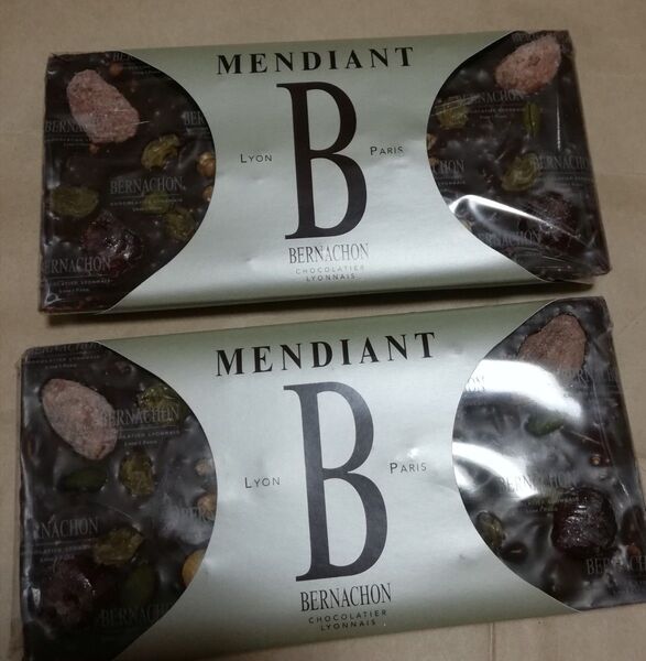 2枚 マンディアン タブレットチョコレート ベルナシオン MENDIANT お菓子 チョコレート フランス 板チョコ パリ