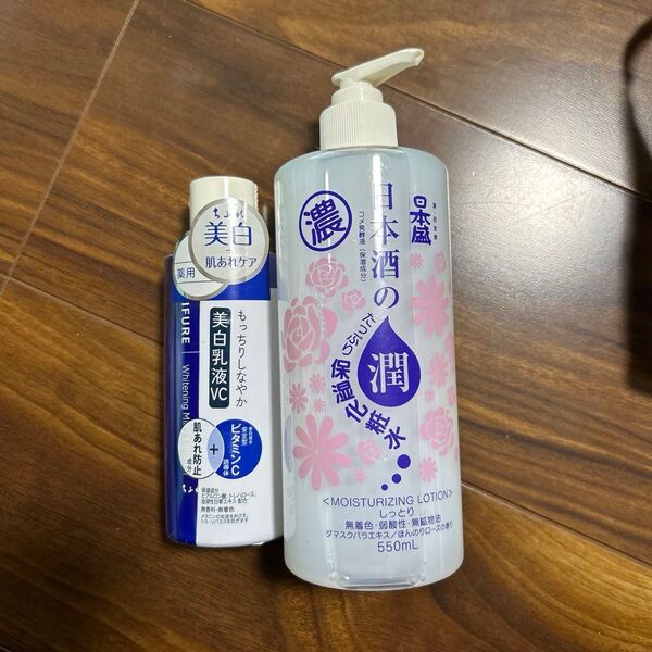日本盛 日本酒のたっぷり保湿化粧水 しっとり 550ml ×1本 ちふれ 美白乳液 VC 150ml