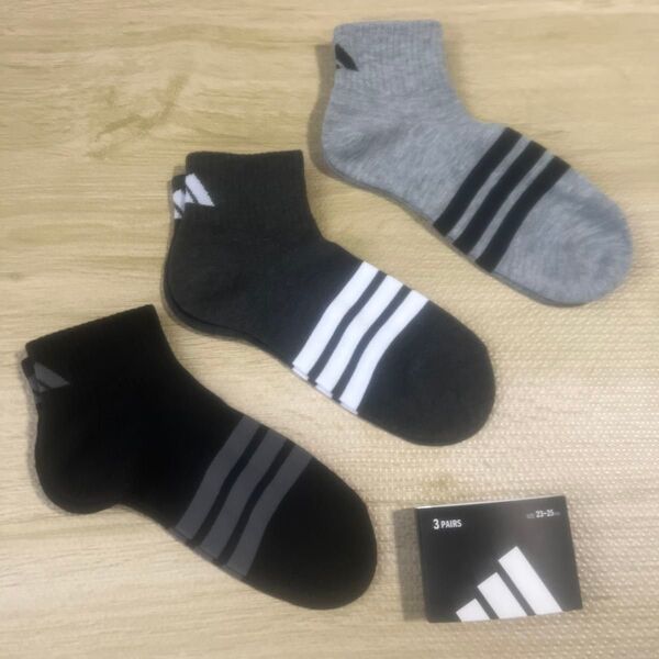 福助 adidasアディダス ソックス ( 靴下 ) 3足組 サイズ 23〜25cm