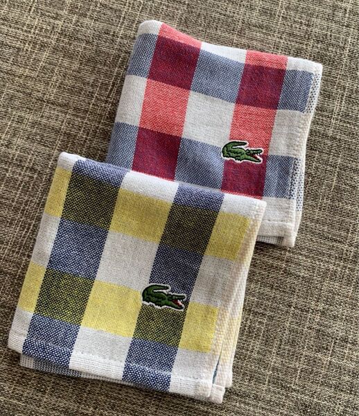 LACOSTE ラコステ ガーゼタオル ハンドタオル ハンカチ メンズ レディース ラコステ ガーゼタオル二枚セット