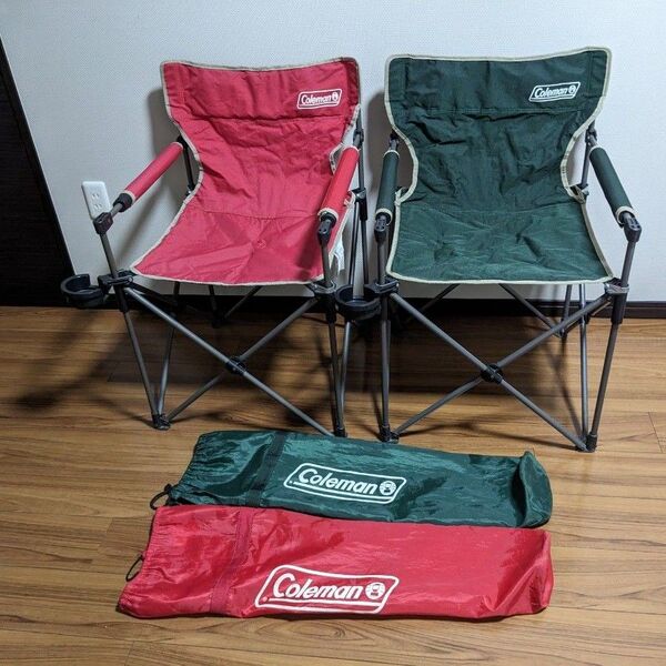 コールマン カップホルダー付スリムチェア 2脚セット