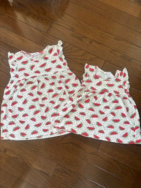 グローバルワーク Tシャツ 半袖Tシャツ トップス 女の子 半袖 姉妹お揃い 2点セット同梱