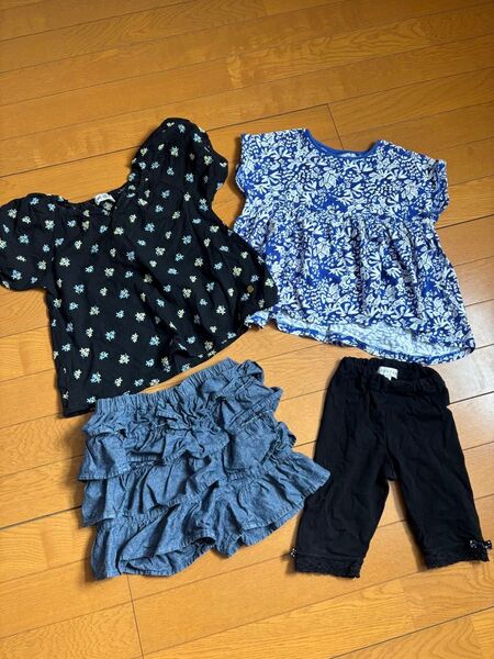 女の子 100サイズ まとめ売り 半袖 トップス ショートパンツ 半袖Tシャツ 小花柄