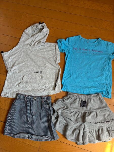 女の子 ショートパンツ 子供服 セット トップス スカート まとめ売り 120サイズ 4点