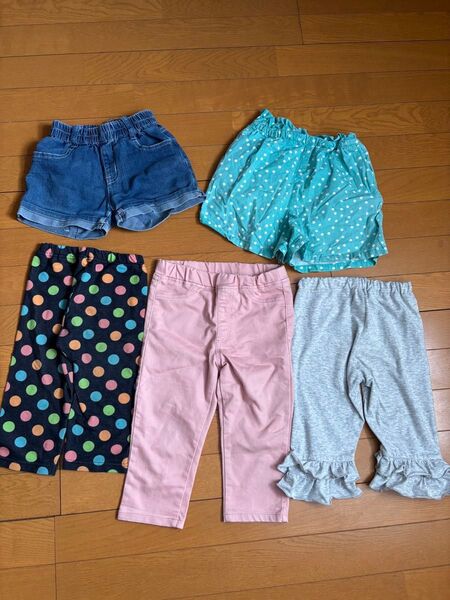 女の子 110サイズ ボトムス まとめ売り ウエストゴム ハーフパンツ ショートパンツ ズボン