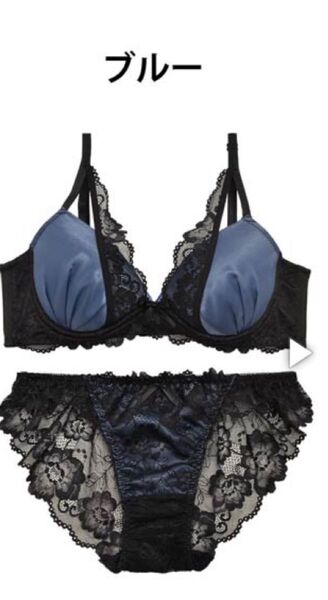 ジュエリーサテンレース育乳脇高ブラジャー&バック透けフルバックショーツ