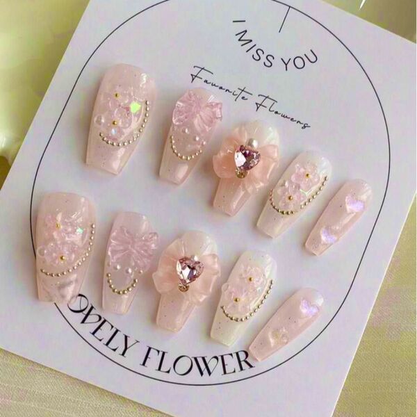 ネイルチップ 現品 ネイルアート ネイルパーツ 量産型 入学式 結婚式 デート