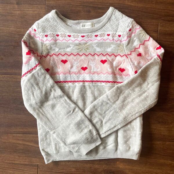 H&M ハート柄 140 セーター 長袖 長袖ニット ニット