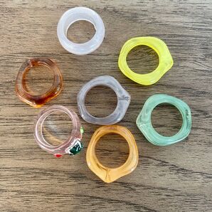カラフル アクリル リング 指輪 セット まとめ売り