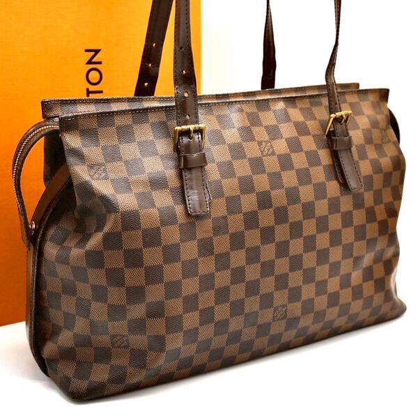 ルイヴィトン LOUIS VUITTON トートバッグ ダミエ ショルダーバッグ チェルシー エベヌ N51119
