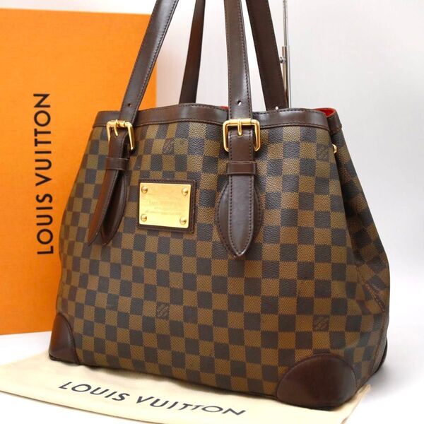 ルイヴィトン ダミエ ハムステッドMM トートバッグ VUITTON LOUIS エベヌ ハンドバッグ ブラウン 大容量