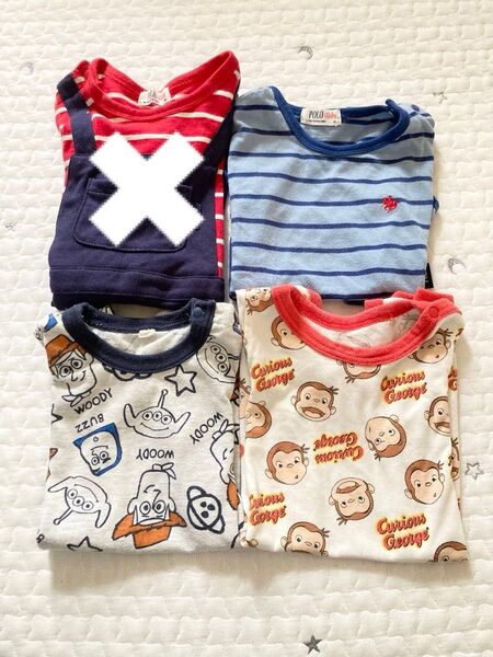 男の子 半袖ロンパース ポロ トイストーリー ジョージ まとめ売り 3点セット 80